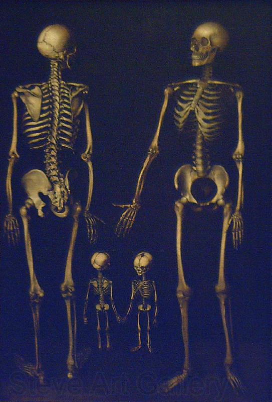 Joseph Esperlin Skeleton Family France oil painting art